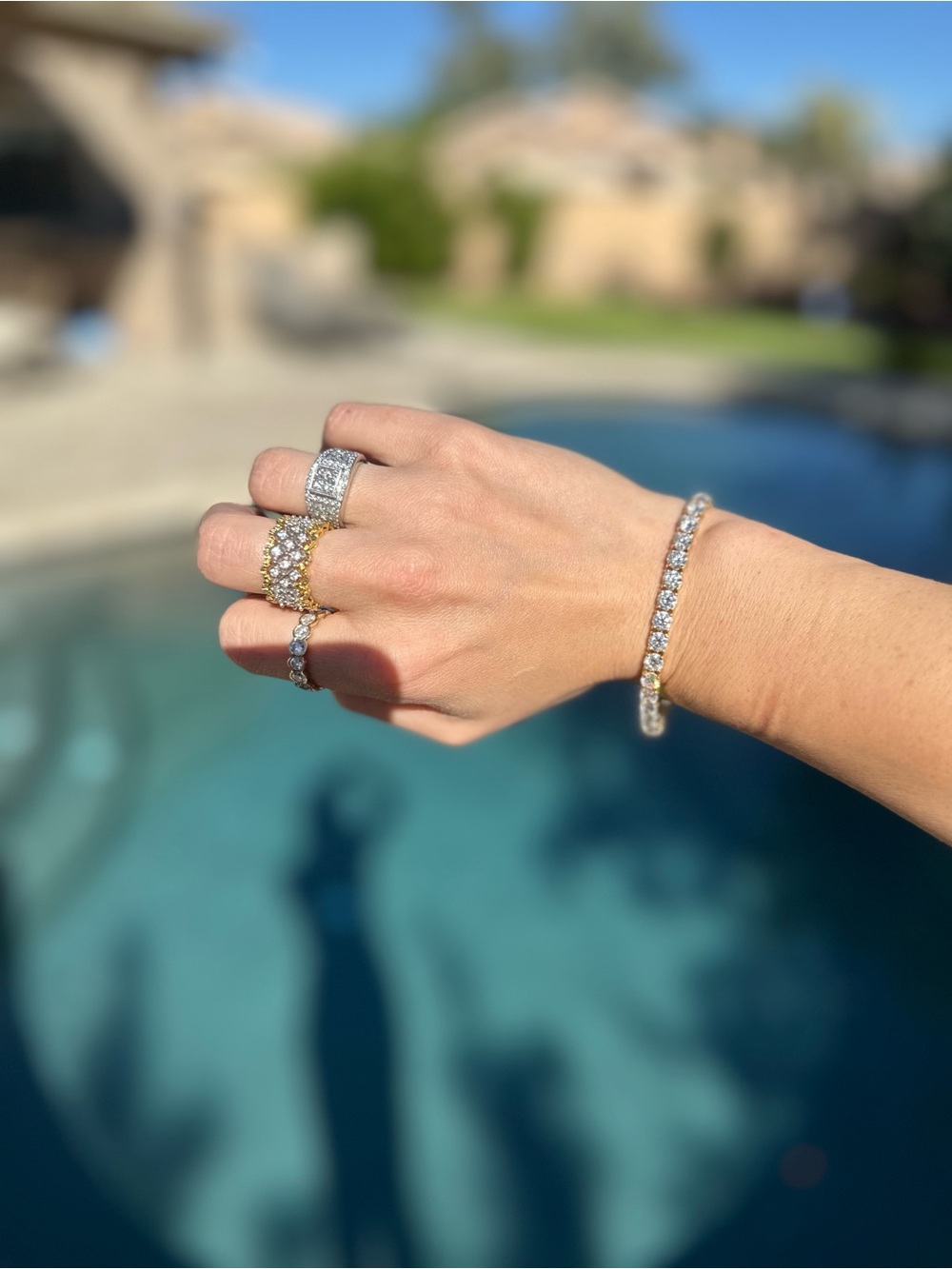 Stunning 16.12 carat tennis bracelet with lab diamonds, 5mm stones 14 kt gold - Picture 4 of 16